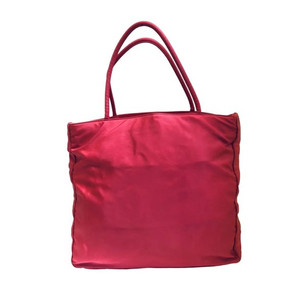 Authentic PRADA Red Nylon Tote Hand Bag Purse, Made in Italy - Picture 3 of 12